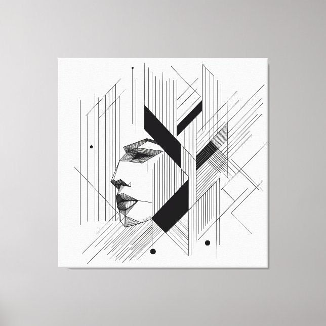 Lienzo Linear Abstract Portrait (Anverso)