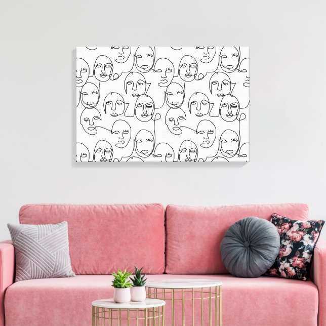Lienzo Líneas abstractas modernas se enfrentan a una líne (Insitu (Sala de estar))