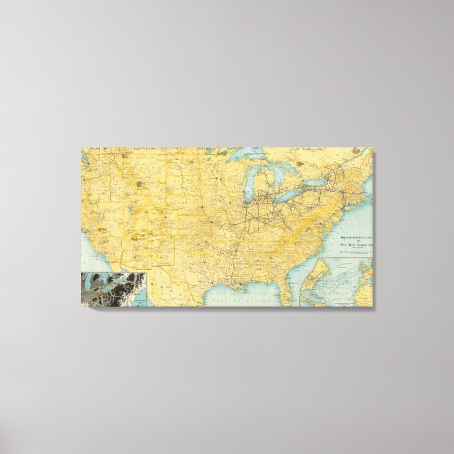 Lienzo Líneas centrales de NY (Anverso)