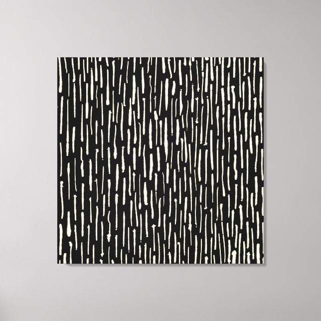 Lienzo Líneas con Tinta - Crema sobre Negro (Anverso)