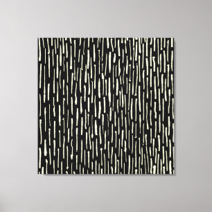 Lienzo Líneas con Tinta - Crema sobre Negro