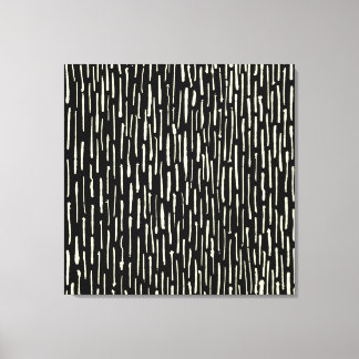 Lienzo Líneas con Tinta - Crema sobre Negro