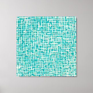 Lienzo Líneas cruzadas de tinta - Crema y Aqua