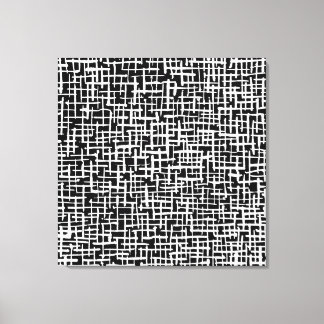 Lienzo Líneas cruzadas inky - blanco sobre negro