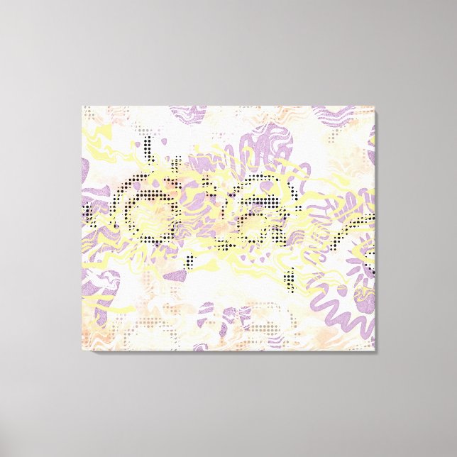 Lienzo Líneas de enrollamiento de mostaza amarilla y nara (Anverso)