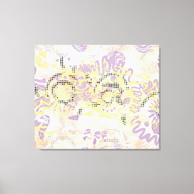 Lienzo Líneas de enrollamiento de mostaza amarilla y nara (Anverso)