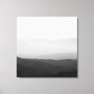 Lienzo Líneas horizontales de niebla negra y blanca