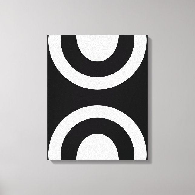 Lienzo Líneas onduladas abstractas elegantes en blanco y  (Anverso)