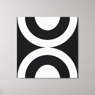 Lienzo Líneas onduladas abstractas elegantes en blanco y