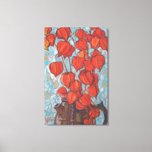 Lienzo Linternas chinas, Physalis Pintado floral de otoño