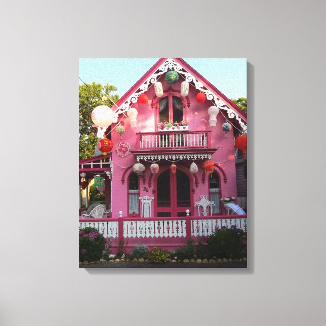 Lienzo Linternas y pan de jengibre rosado - Viñedo de Mar (Anverso)