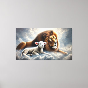 Lienzo Lion and Lamb Canvas Art