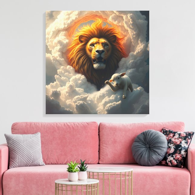 Lienzo Lion and Lamb Canvas Art (Insitu (Sala de estar))