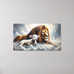 Lienzo Lion and Lamb Canvas Art