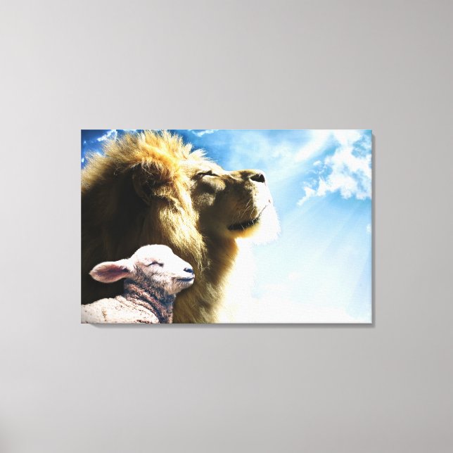 Lienzo Lion and Lamb Canvas Art (Anverso)