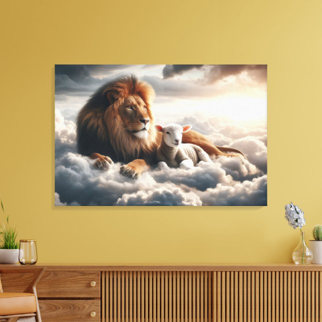 Lienzo Lion and Lamb Canvas Art (Insitu (Sala de estar))