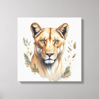 Lienzo Lioness de acuarela