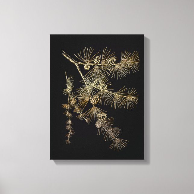 Lienzo Liquid Gold pine tree branch Plants nature art  (Anverso)