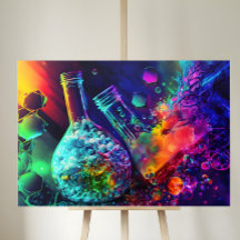 Líquido del matraz brillante abstracto de química