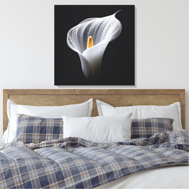 Lienzo Lirio De Calla Blanca Sobre Negro (Insitu(Dormitorio))