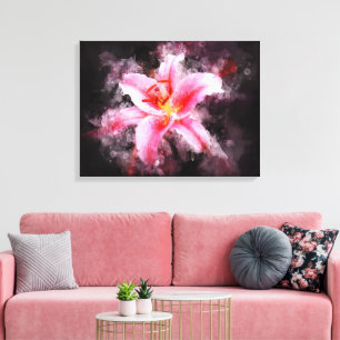 Lienzo Lirio Stargazer acuarela - bb 01