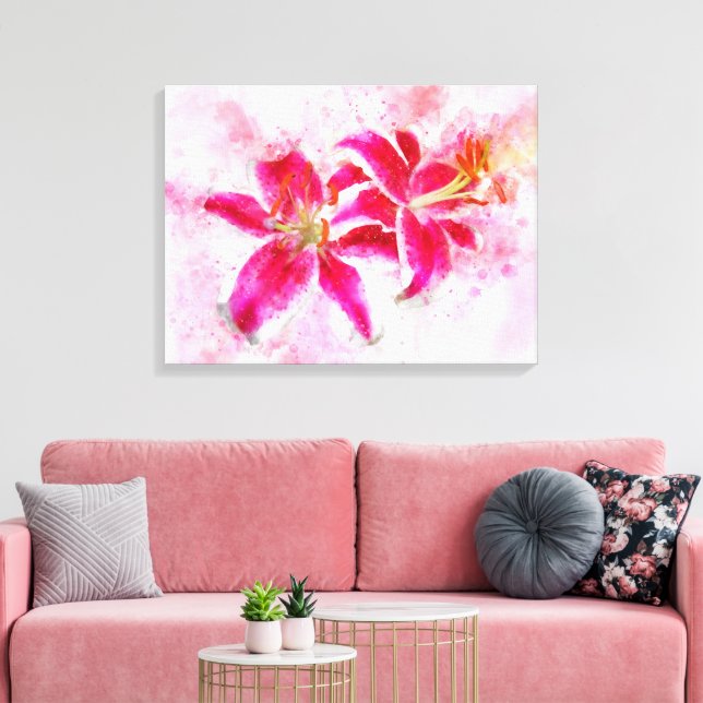 Lienzo Lirio Stargazer flor acuarela - wb 03 (Insitu (Sala de estar))