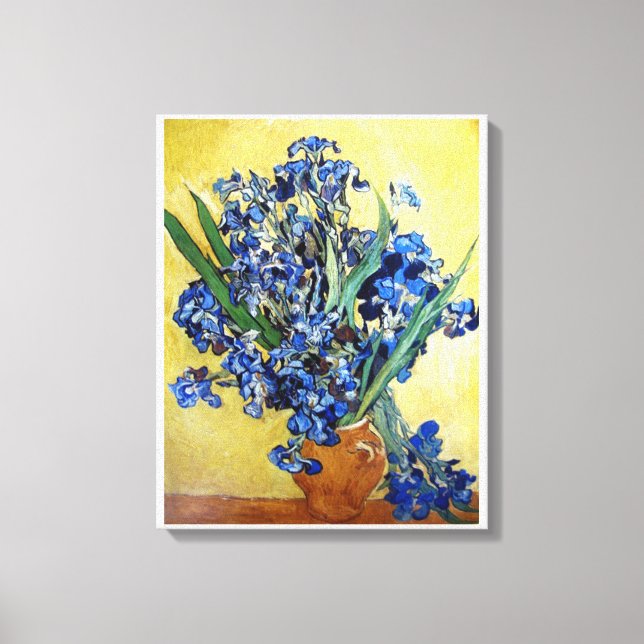 Lienzo Lirios sobre fondo amarillo. Vincent van Gogh (Anverso)
