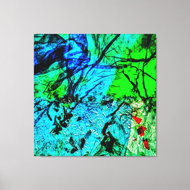 Lienzo Liso azul abstracto Stretched Canvas Print, Tranqu (Anverso)