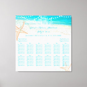 Lienzo Lista de asientos de playa/boda de PixDezines