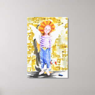 Lienzo Little Angel Girl Canvas Print - Painting