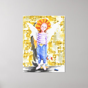 Lienzo Little Angel Girl Canvas Print - Painting