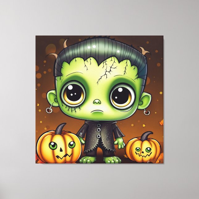 Lienzo Little Halloween Frankenstein (Anverso)