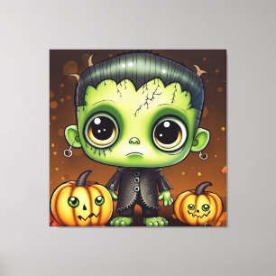 Lienzo Little Halloween Frankenstein