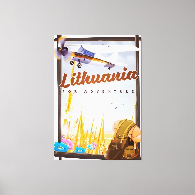 Lienzo lituania - Para un afiche de viajes de aventura (Anverso)