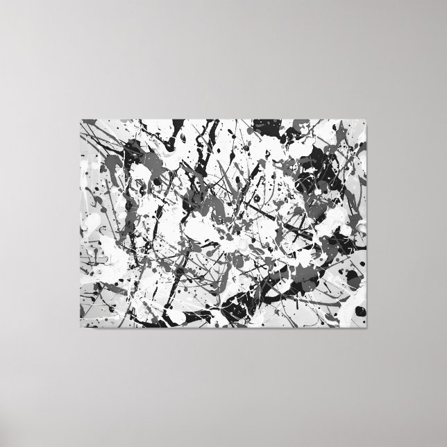 Lienzo LIV EN BLANCO Y NEGRO - Pintura de acción - Resume (Anverso)