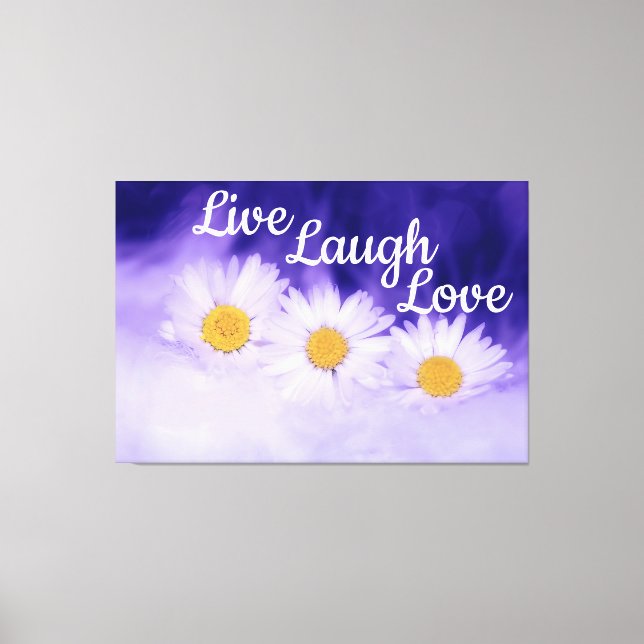 Lienzo Live Laugh Love Daisies (Anverso)