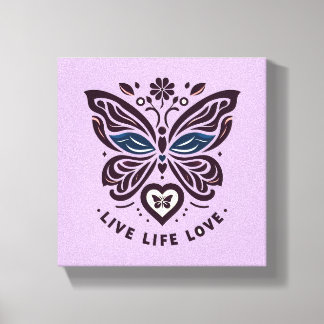 Lienzo Live Life Love Butterfly Canvas Wall Art