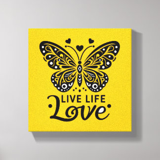 Lienzo Live Life Love Butterfly Canvas Wall Art