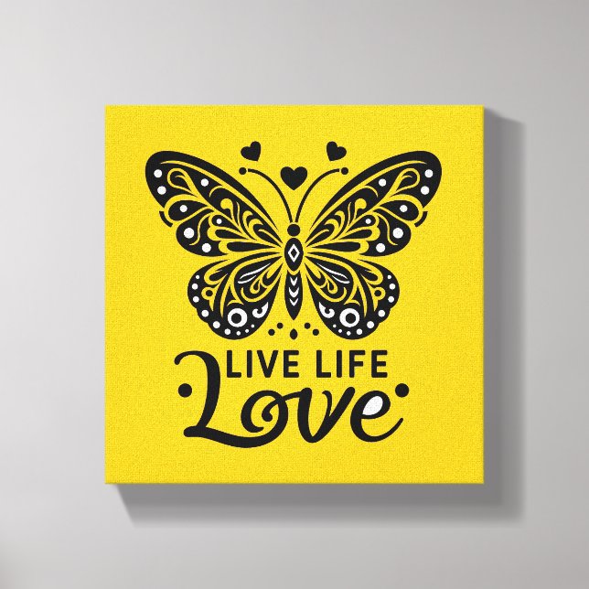 Lienzo Live Life Love Butterfly Canvas Wall Art (Anverso)