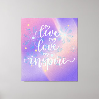 Lienzo Live, Love and Inspire Quote