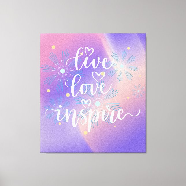 Lienzo Live, Love and Inspire Quote (Anverso)
