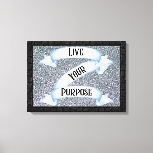 Lienzo Live Your Purpose Banner Wall Art (Anverso)