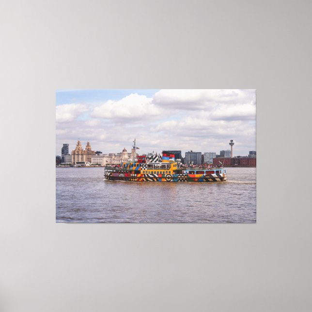 Lienzo Liverpool Skyline Y Mersey Ferry Poster (Anverso)