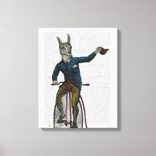 Lienzo Llama en bicicleta