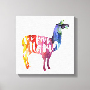 Lienzo Llama. No Hay Problema. No hay Prob-llama. Diverti