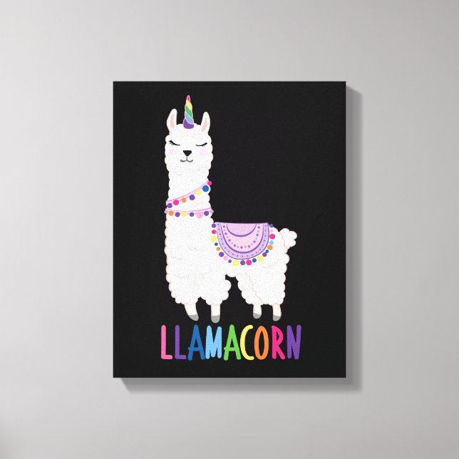 Lienzo Llamacorn - Funny Unicorn Llama (Anverso)