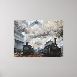 Lienzo Llegada del tren de Normandía