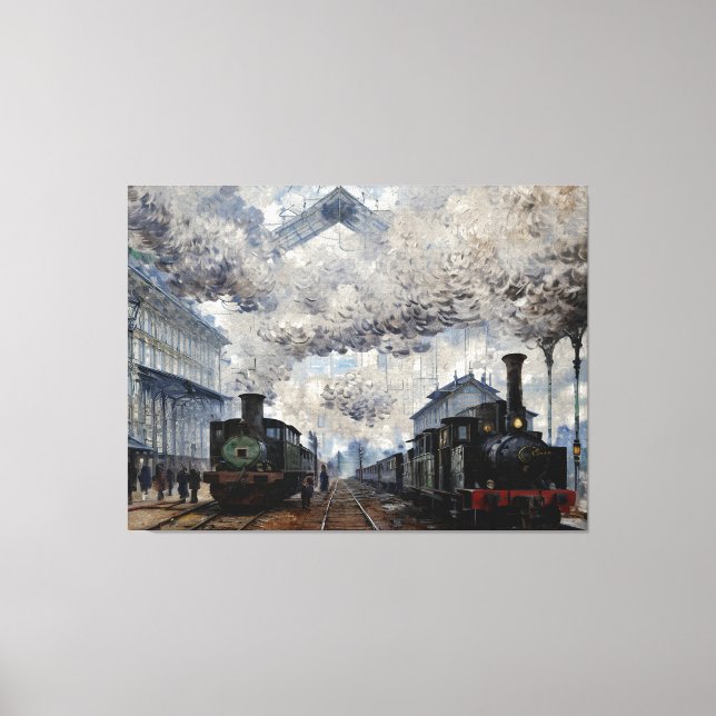 Lienzo Llegada del tren de Normandía (Anverso)