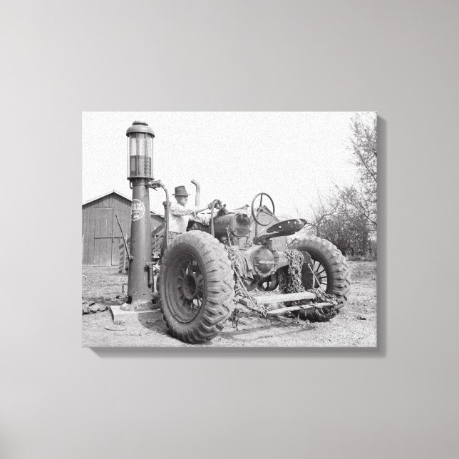 Lienzo Llenando el Tractor, 1940 (Anverso)