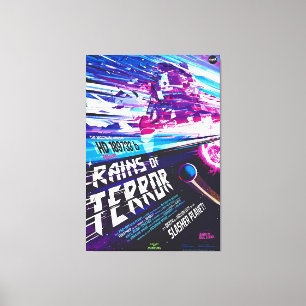 Lienzo Lluvia Planeta Del Terror Azul Glass Shard